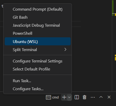 Screenshot of WSL Terminal in VS Code